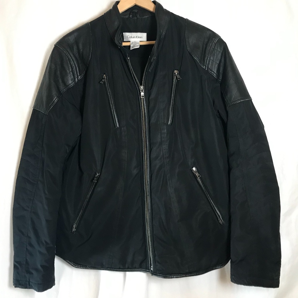 SOLD - Calvin Klein Black Moto-Style Jacket